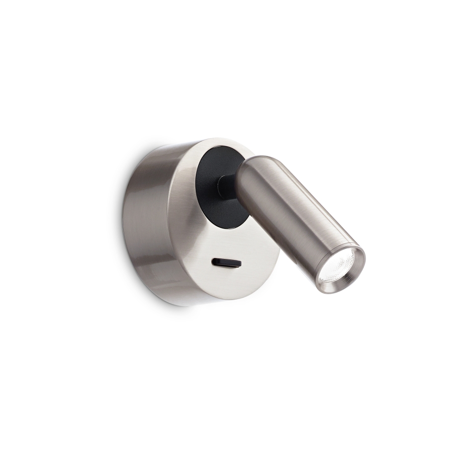 Applique a muro BEAN ROUND AP nickel di Ideal Lux