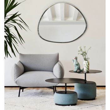 Coffee Table Bloom tavolino in metallo o legno rivestito in tessuto o pelle di Midj