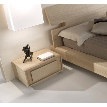 Comodino 1 cassetto in legno rovere