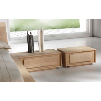 Comodino 1 cassetto in legno rovere
