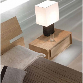 Comodino 1 cassetto in legno rovere