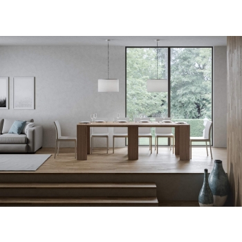 Consolle Allin - Consolle allungabile 78x47/299 cm Allin bianco spatolato allunghe interne