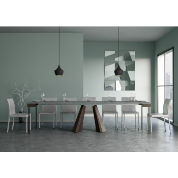 Consolle Diamante Evolution gambe e telaio Orso - Consolle allungabile 90x40/300 cm Diamante Evolution quercia natura telaio e gambe orso