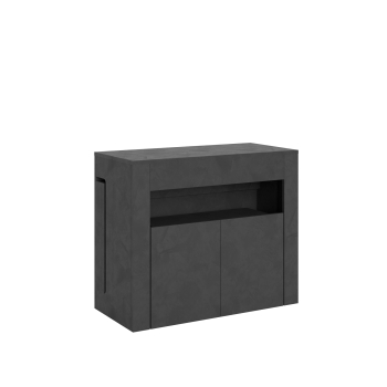 Consolle Evolve con Panca inferiore - Consolle allungabile 90x42/302 cm Evolve bianco frassino allunghe interne con panca inferiore