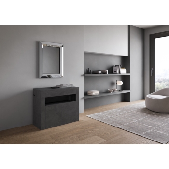 Consolle Evolve con Panca inferiore - Consolle allungabile 90x42/302 cm Evolve bianco frassino allunghe interne con panca inferiore