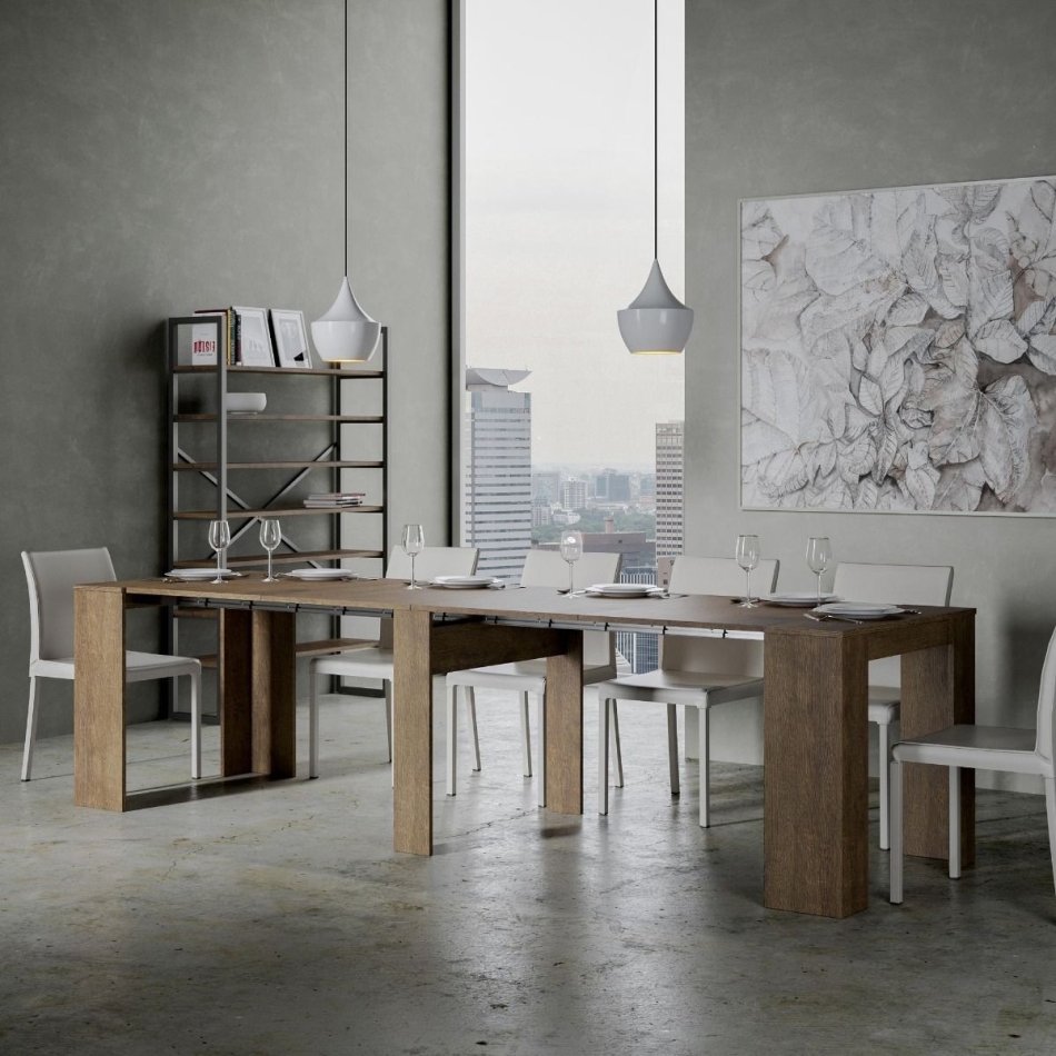 Consolle Venus - Consolle allungabile 90x48/296 cm Venus bianco frassino allunghe interne