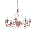Lampadario a sospensione Corte sp8 ruggine di Ideal Lux