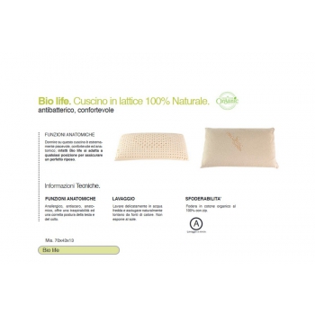 Cuscino in lattice 100% naturale antibatterico confortevole