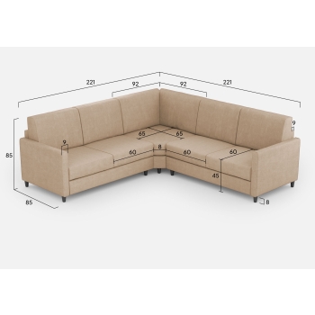 Divano Karay 2 posti con angolo con divano 2 posti
