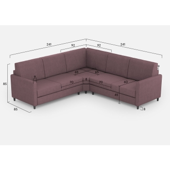 Divano Karay 2 posti con angolo con divano 2 posti