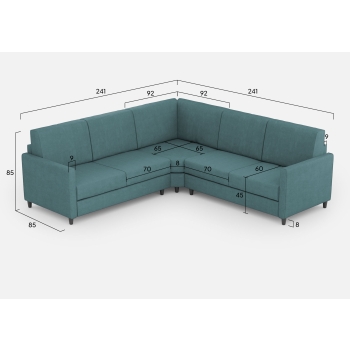 Divano Karay 2 posti con angolo con divano 2 posti