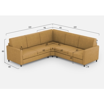 Divano Karay 2 posti con angolo con divano 2 posti