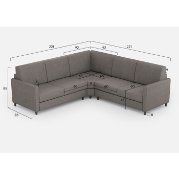Divano Karay 2 posti con angolo con divano 2 posti