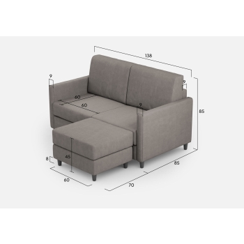 Divano Karay 2 posti con pouf di Ityhome