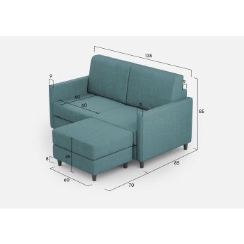 Divano Karay 2 posti con pouf di Ityhome