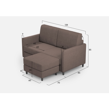 Divano Karay 2 posti con pouf di Ityhome