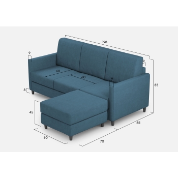 Divano Karay 3 posti con pouf di Ityhome