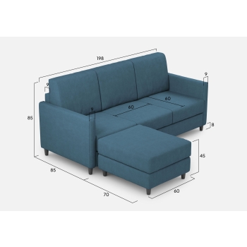 Divano Karay 3 posti con pouf di Ityhome