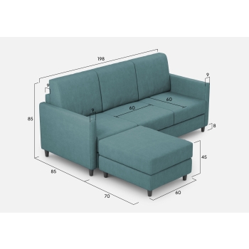 Divano Karay 3 posti con pouf di Ityhome