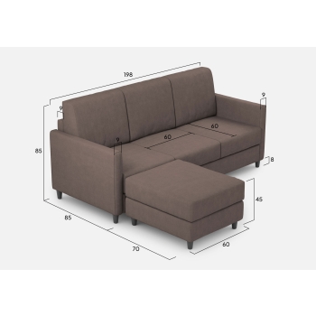 Divano Karay 3 posti con pouf di Ityhome