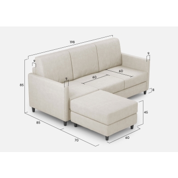 Divano Karay 3 posti con pouf di Ityhome