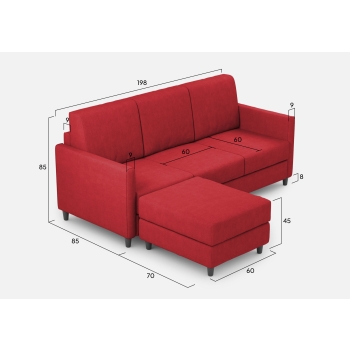 Divano Karay 3 posti con pouf di Ityhome