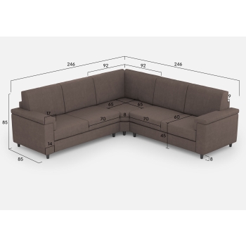 Divano Marrak 2 posti + angolo + 2 posti di Ityhome