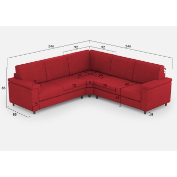 Divano Marrak 2 posti + angolo + 2 posti di Ityhome