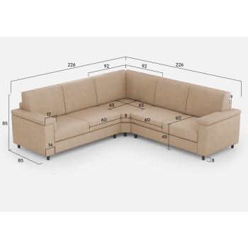 Divano Marrak 2 posti + angolo + 2 posti di Ityhome