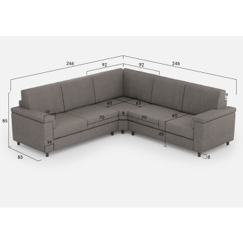 Divano Marrak 2 posti + angolo + 2 posti di Ityhome