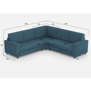 Divano Marrak 2 posti + angolo + 2 posti di Ityhome