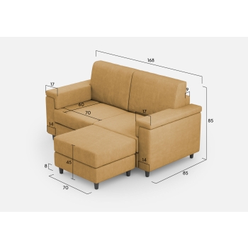 Divano Marrak 2 posti + pouf di Ityhome