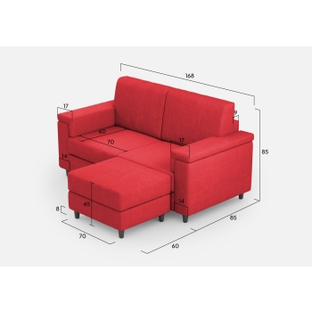 Divano Marrak 2 posti + pouf di Ityhome