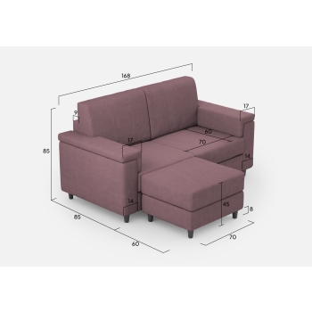 Divano Marrak 2 posti + pouf di Ityhome