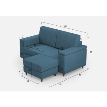 Divano Marrak 2 posti + pouf di Ityhome