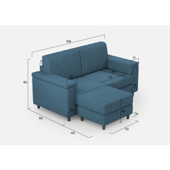 Divano Marrak 2 posti + pouf di Ityhome