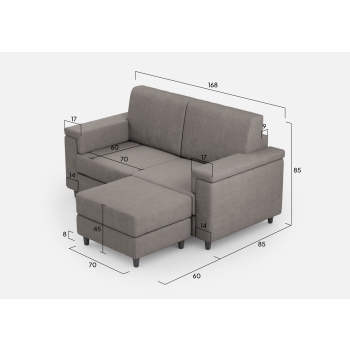 Divano Marrak 2 posti + pouf di Ityhome