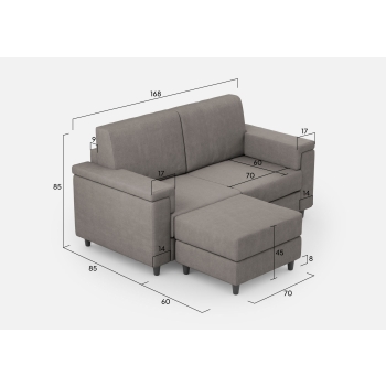 Divano Marrak 2 posti + pouf di Ityhome