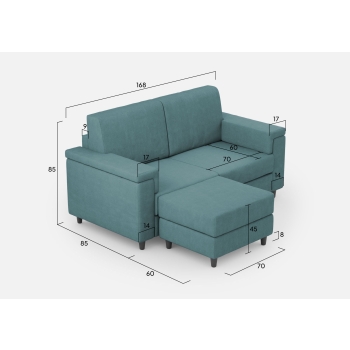 Divano Marrak 2 posti + pouf di Ityhome