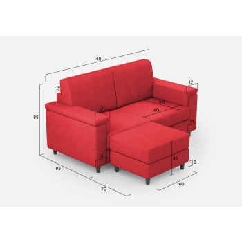Divano Marrak 2 posti + pouf di Ityhome