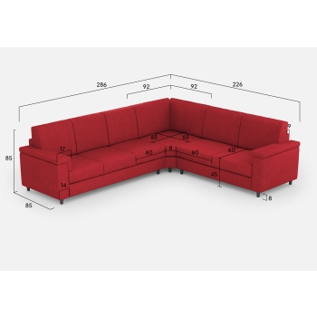 Divano Marrak 3 posti + angolo + 2 posti di Ityhome