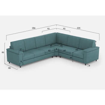 Divano Marrak 3 posti + angolo + 2 posti di Ityhome