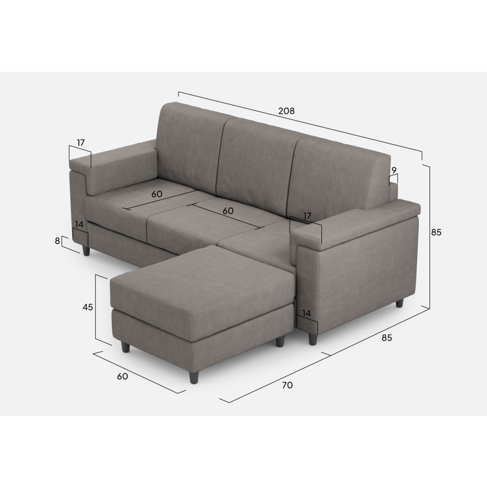 Divano Marrak 3 posti + pouf di Ityhome