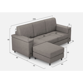 Divano Marrak 3 posti + pouf di Ityhome