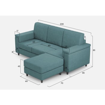 Divano Marrak 3 posti + pouf di Ityhome