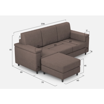 Divano Marrak 3 posti + pouf di Ityhome