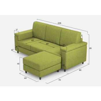 Divano Marrak 3 posti + pouf di Ityhome