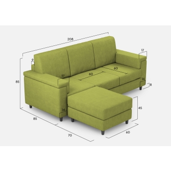 Divano Marrak 3 posti + pouf di Ityhome