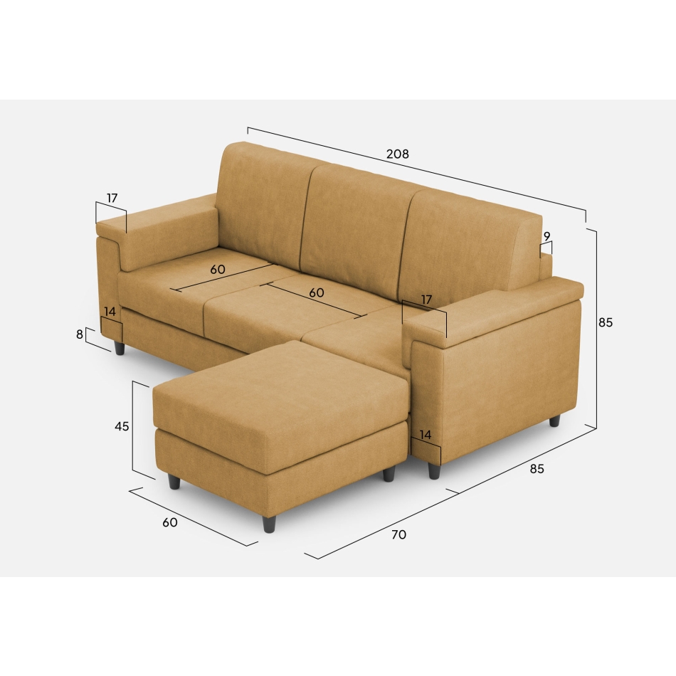 Divano Marrak 3 posti + pouf di Ityhome