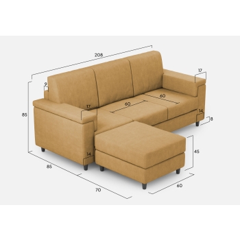 Divano Marrak 3 posti + pouf di Ityhome